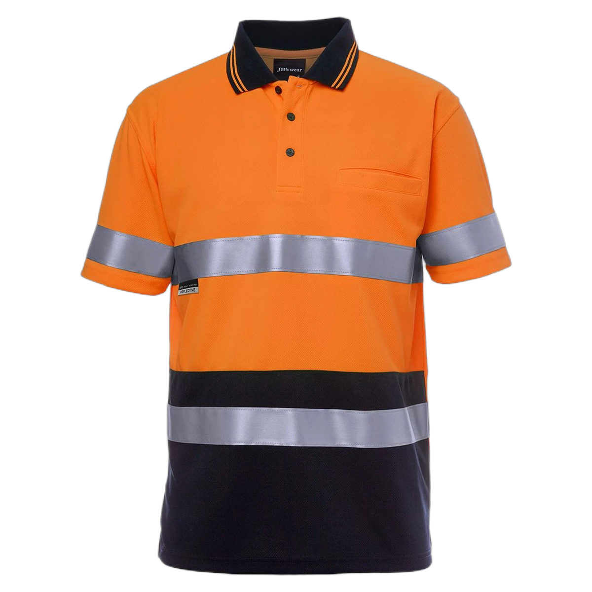 JB's Hi Vis S/S (D+N) Traditional Polo 6HVST - Orange/Navy