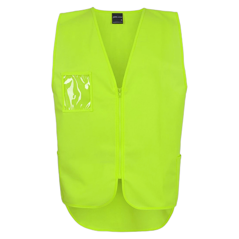 JB's Hi Vis Zip Drop Tail Safety Vest 6HVSW