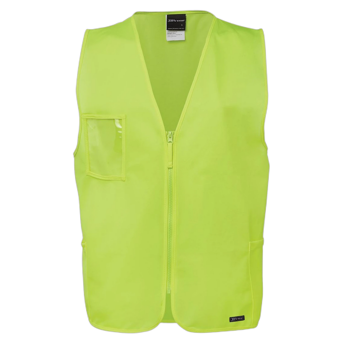 JB's Hi Vis Zip Safety Vest 6HVSZ - Lime