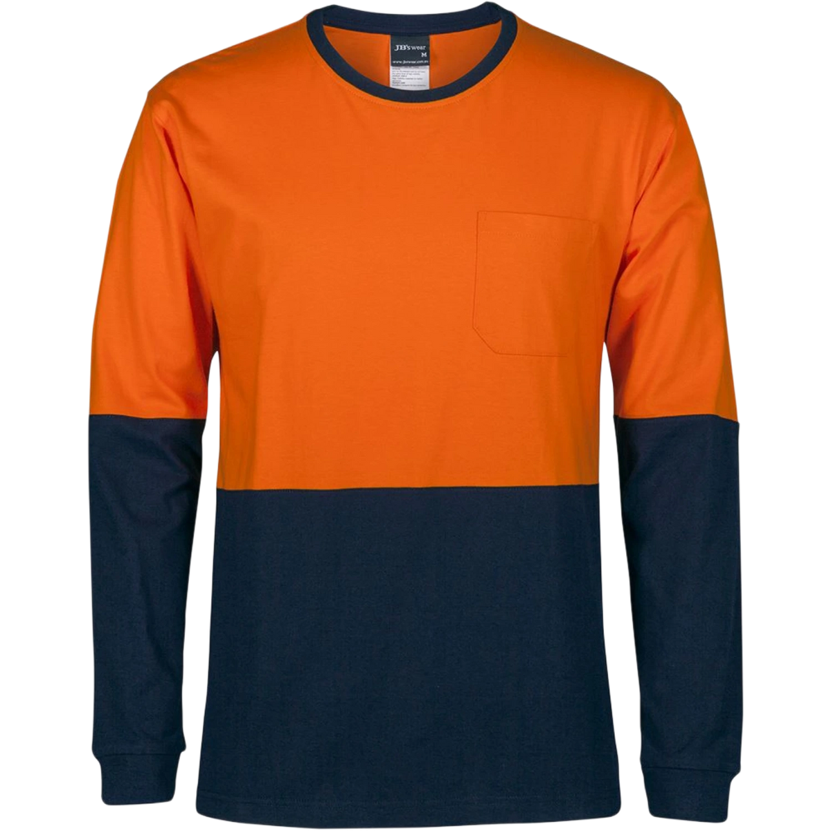 JB's Hi Vis L/S Crew Neck Cotton T-shirt 6HVTN