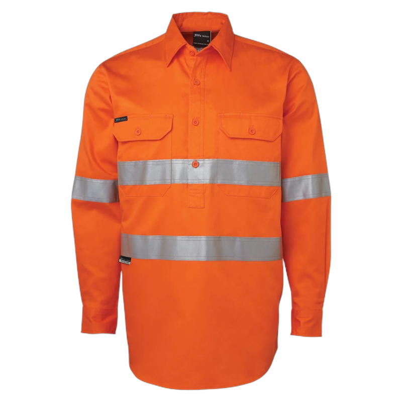 JB's Hi Vis (D+N) Close Front L/S 190g Work Shirt 6HWCF