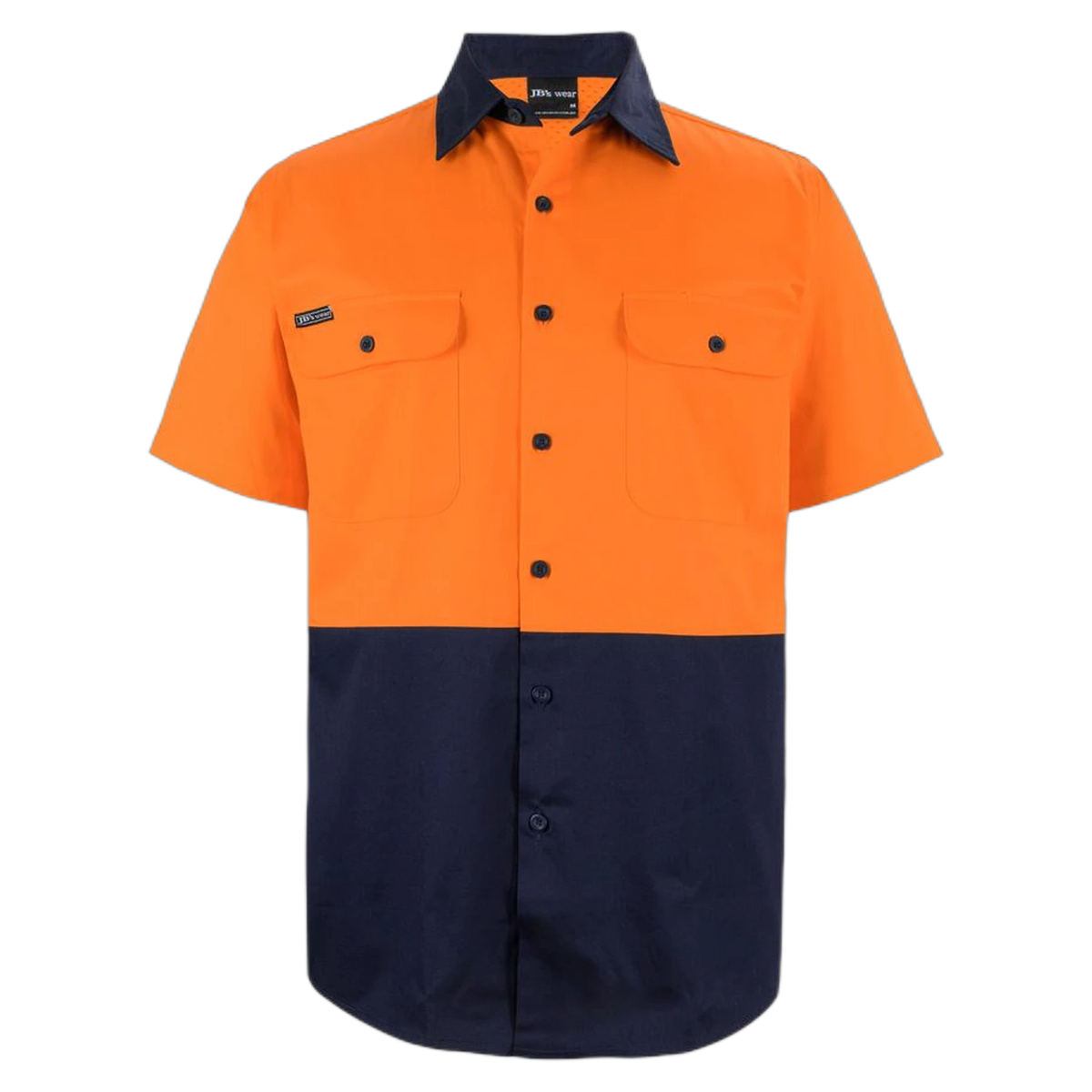 JB's Hi Vis S/S 150G Work Shirt 6HWSS - Orange/Navy