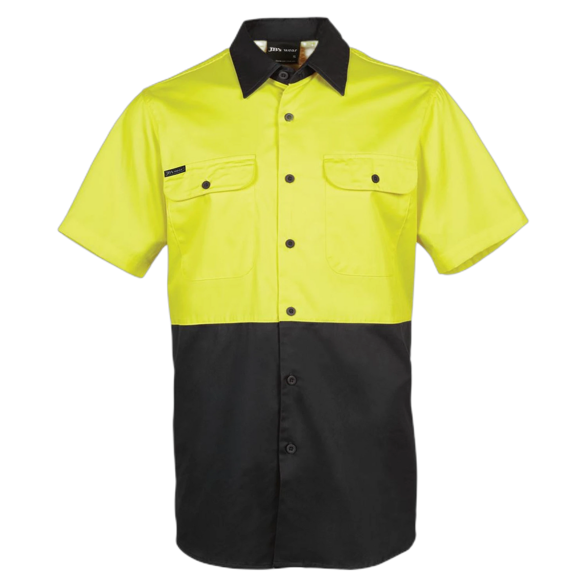 JB's Hi Vis S/S 150G Work Shirt 6HWSS - Yellow/Black