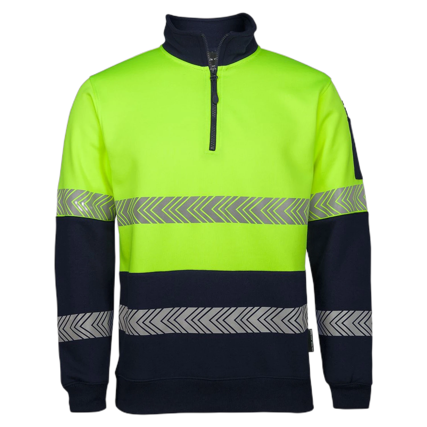 JB's Hi Vis 1/2 Zip Segmented Tape Fleecy 6HZS - Lime/Navy