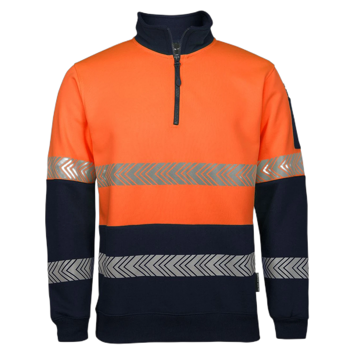 JB's Hi Vis 1/2 Zip Segmented Tape Fleecy 6HZS - Orange/Navy