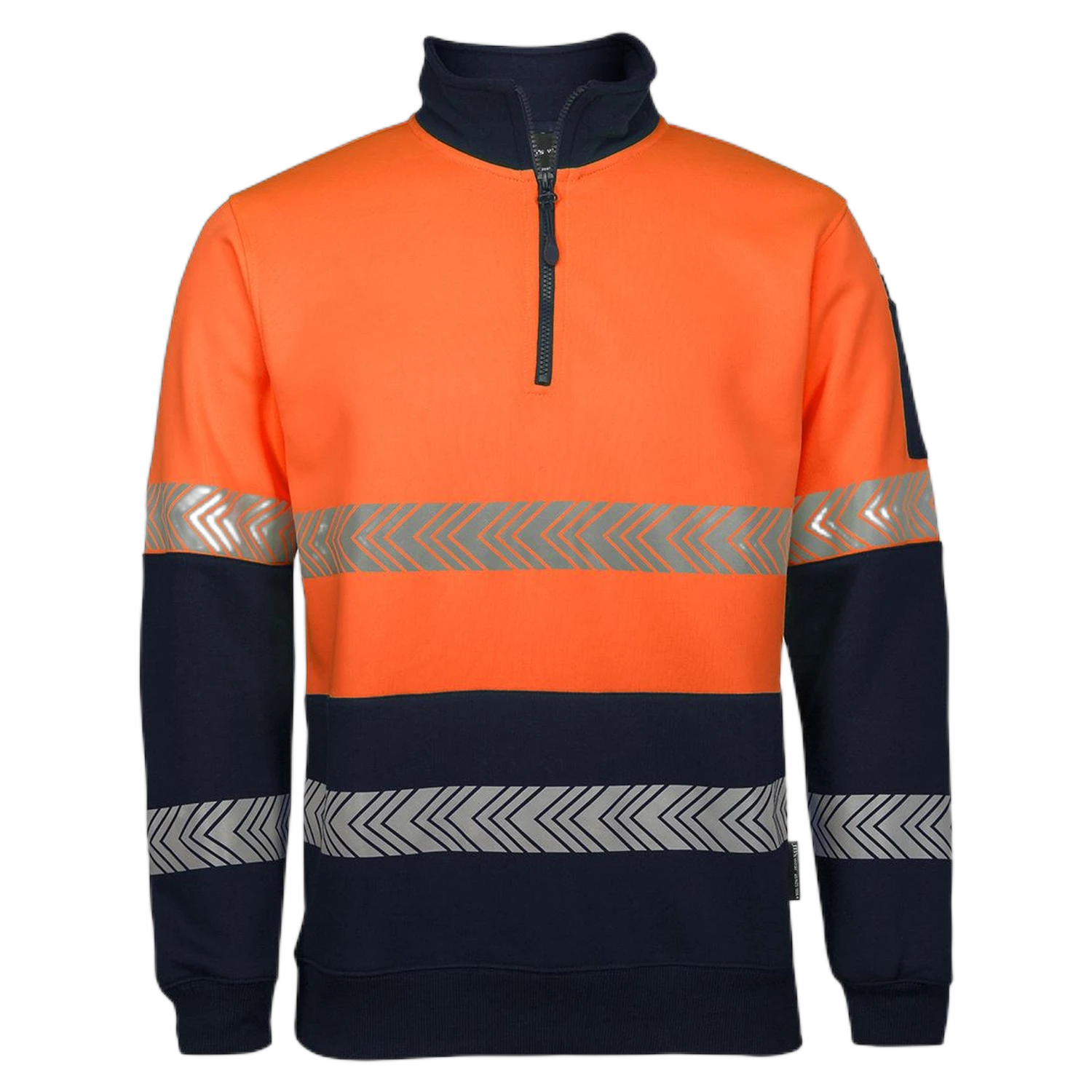 JB's Hi Vis 1/2 Zip Segmented Tape Fleecy 6HZS - Orange/Navy