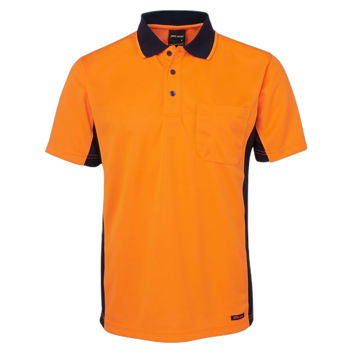 JB's Hi Vis S/S Sport Polo 6SPHS - Orange/Navy