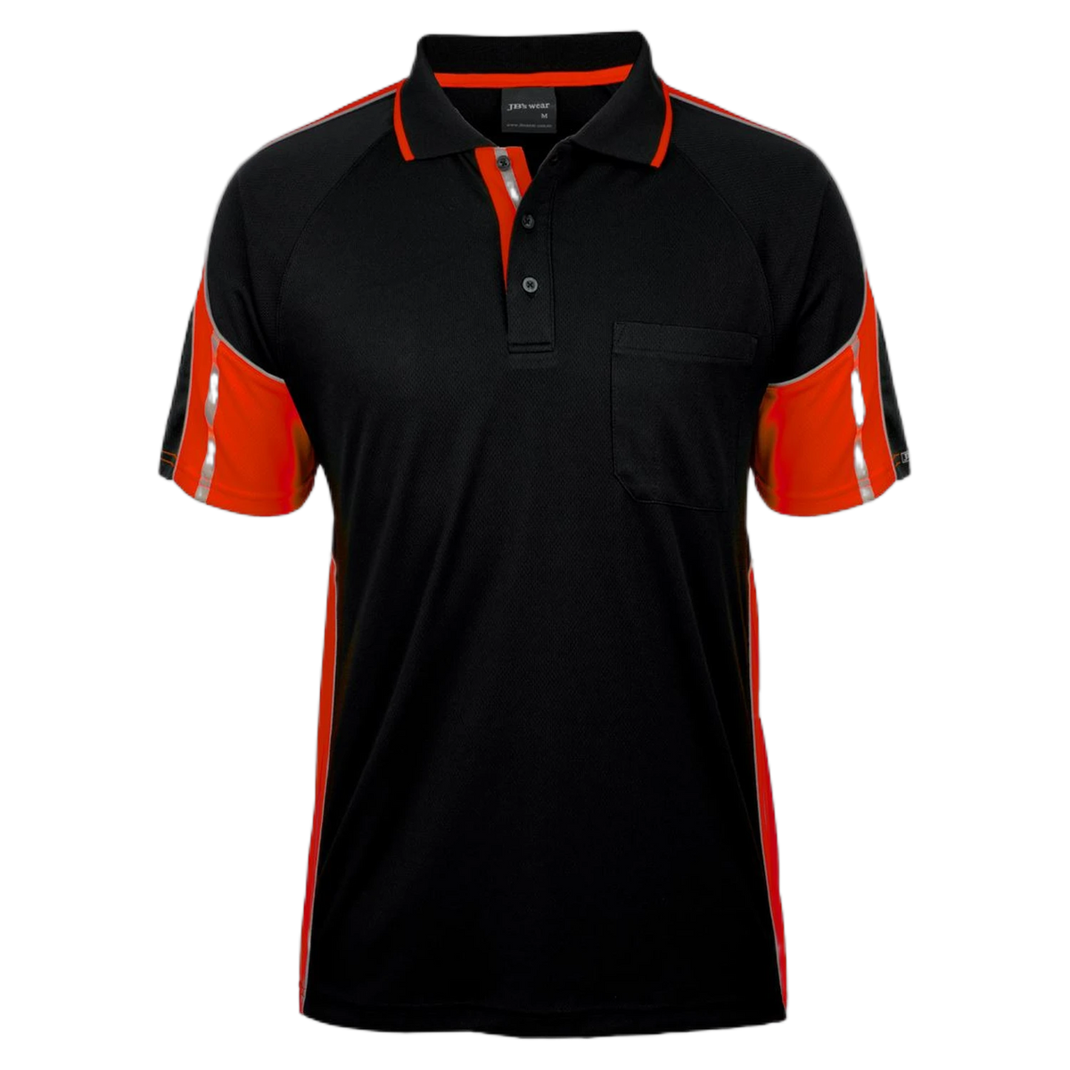 JB's S/S Street Panel Polo 6SPPS - Black/Orange