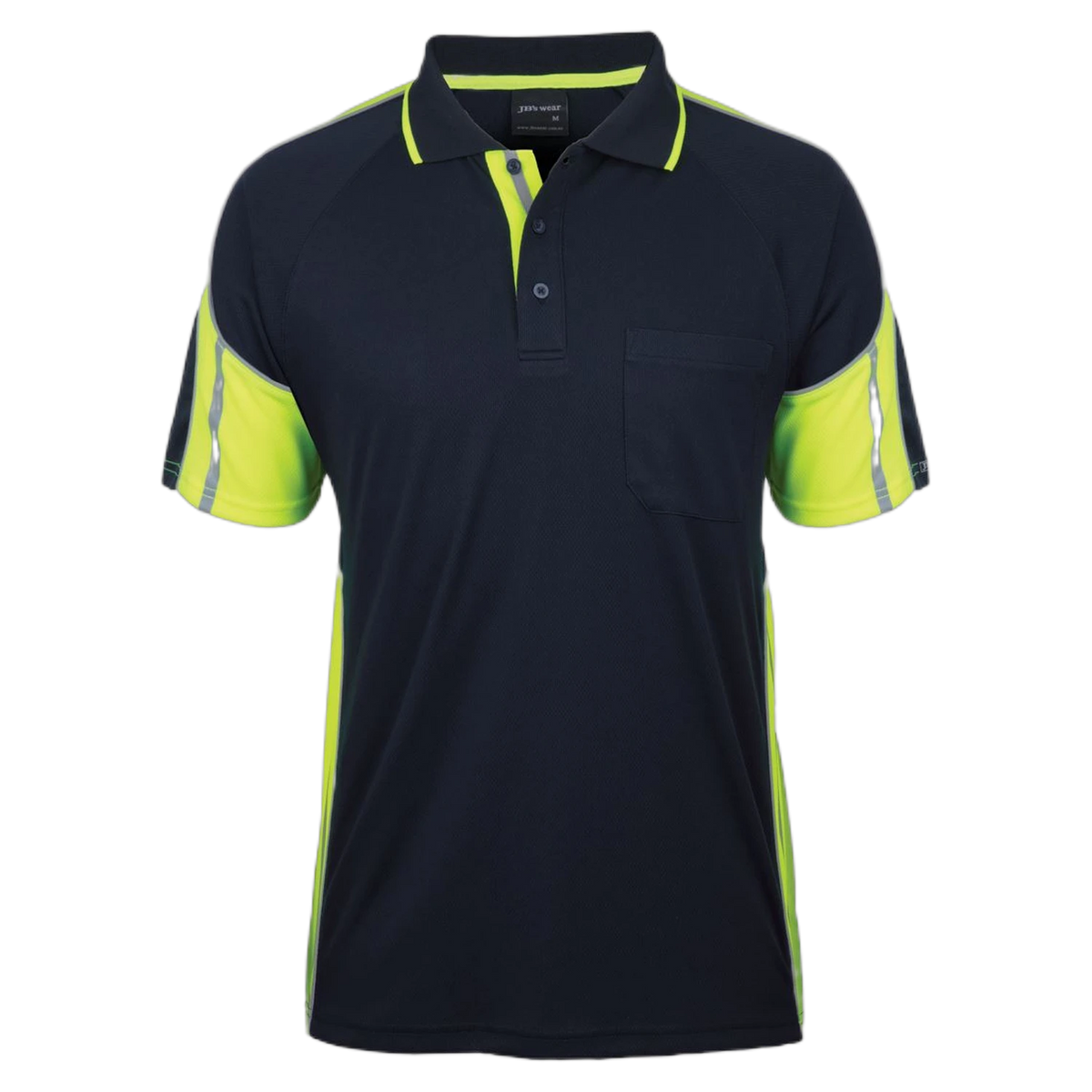 JB's S/S Street Panel Polo 6SPPS - Navy/Lime