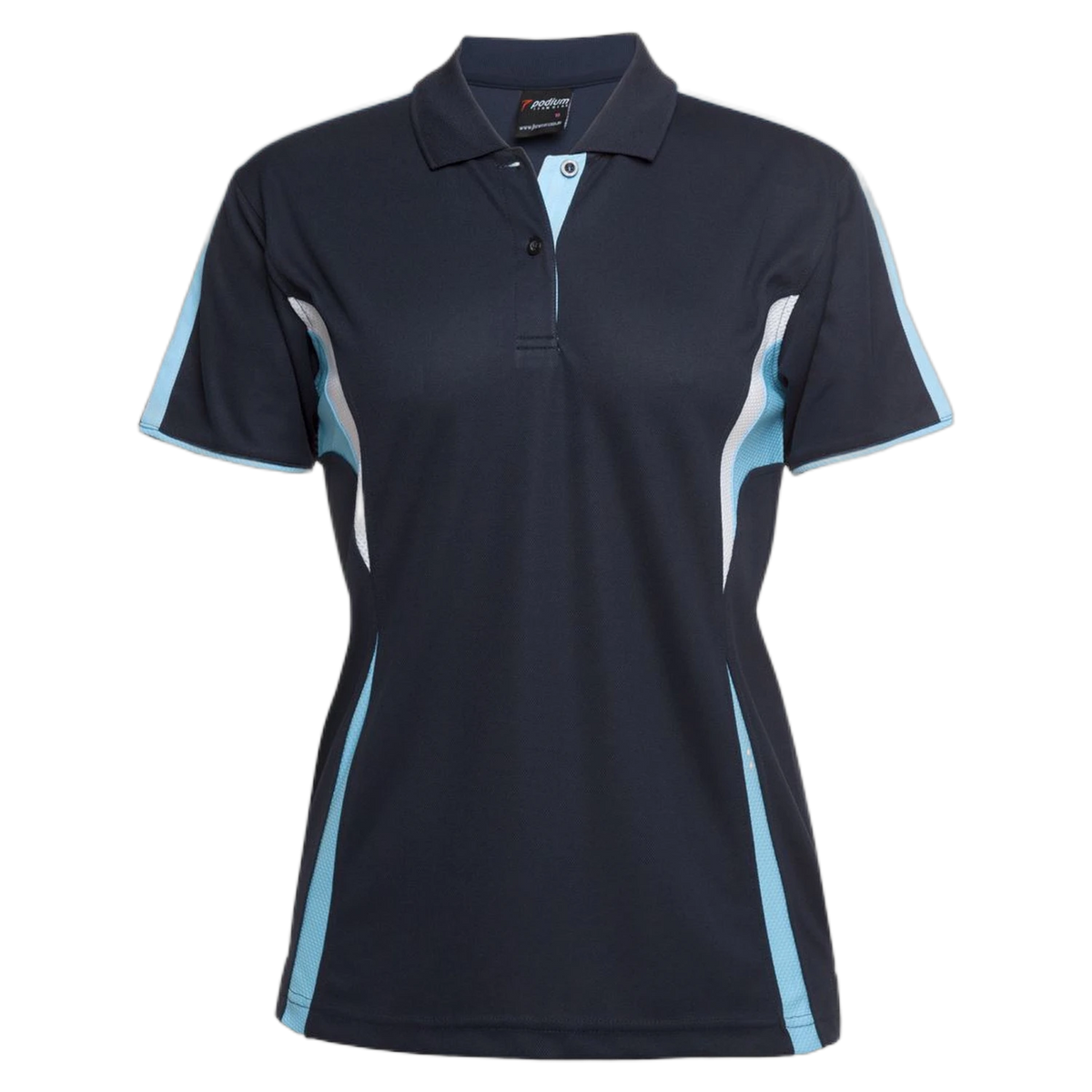 Podium Ladies Cool Polo 7COP1 - Navy/Lt Blue/White