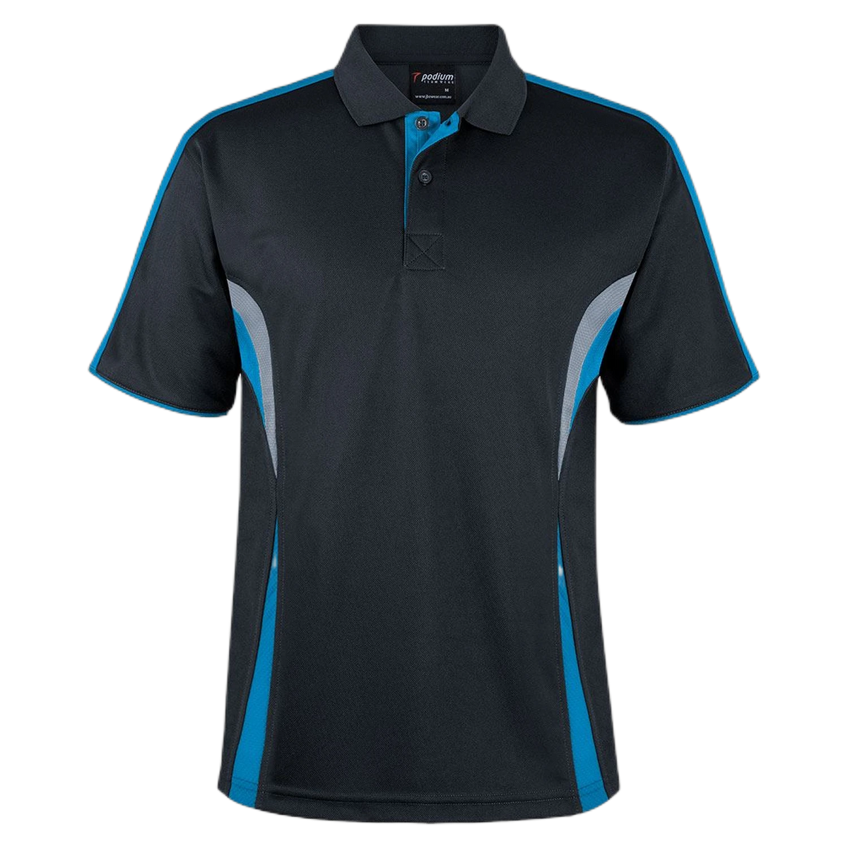 Podium Cool Polo 7COP - Black/Aqua/Grey