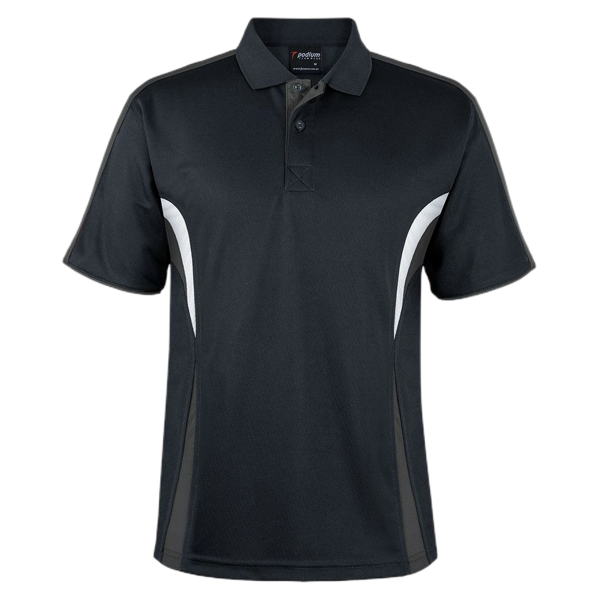 Podium Cool Polo 7COP - Black/Charcoal/White