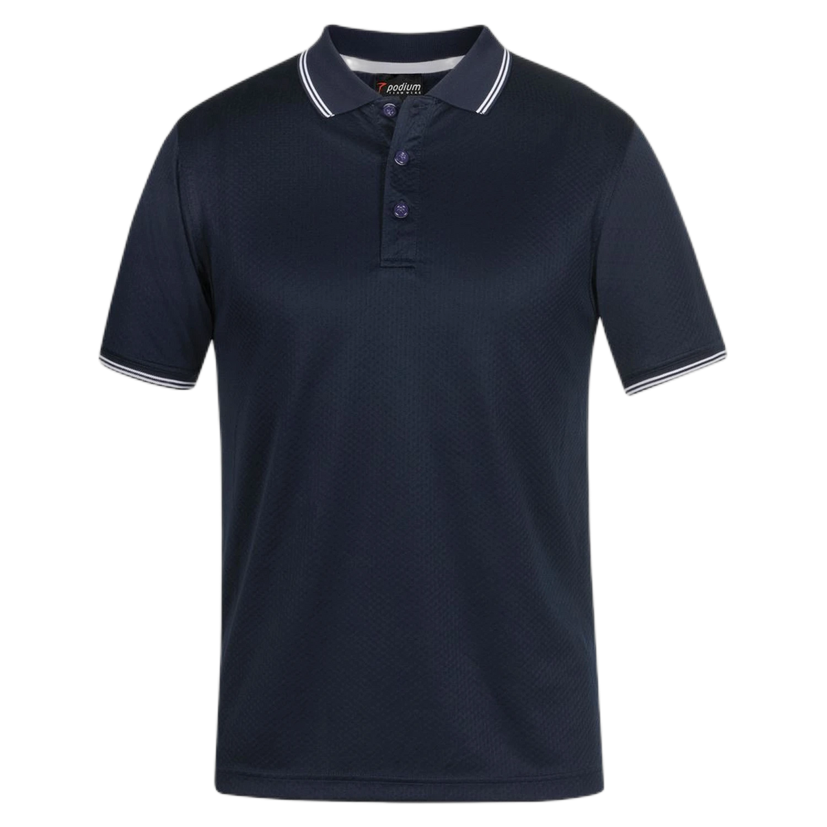 Podium Jacquard Contrast Polo 7JCP - Navy/White