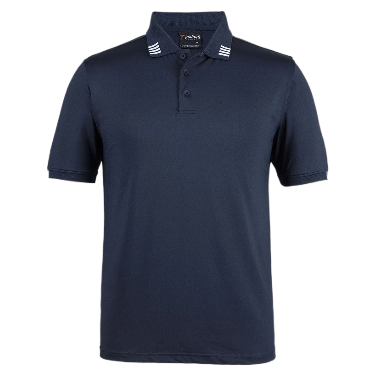 Podium 4 Stripe S/S Stretch Polo 7S4P - Navy/White