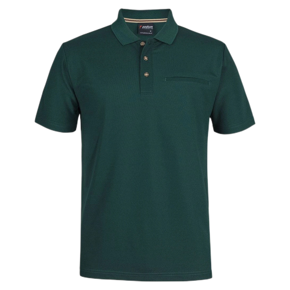 Podium S/S Recycled Polyester Pocket Polo 7SPR - Forest