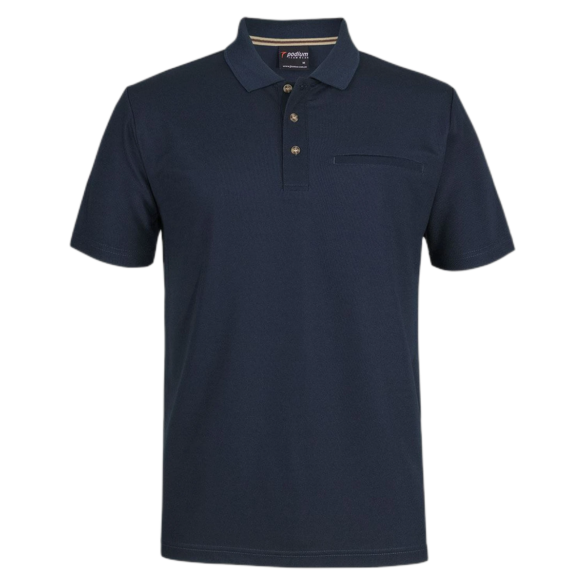 Podium S/S Recycled Polyester Pocket Polo 7SPR - Navy