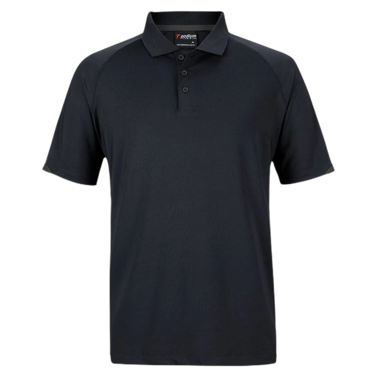 Podium Contrast Stretch Polo 7STC - Black/Charcoal