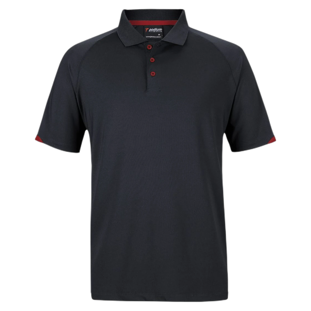 Podium Contrast Stretch Polo 7STC - Black/Red