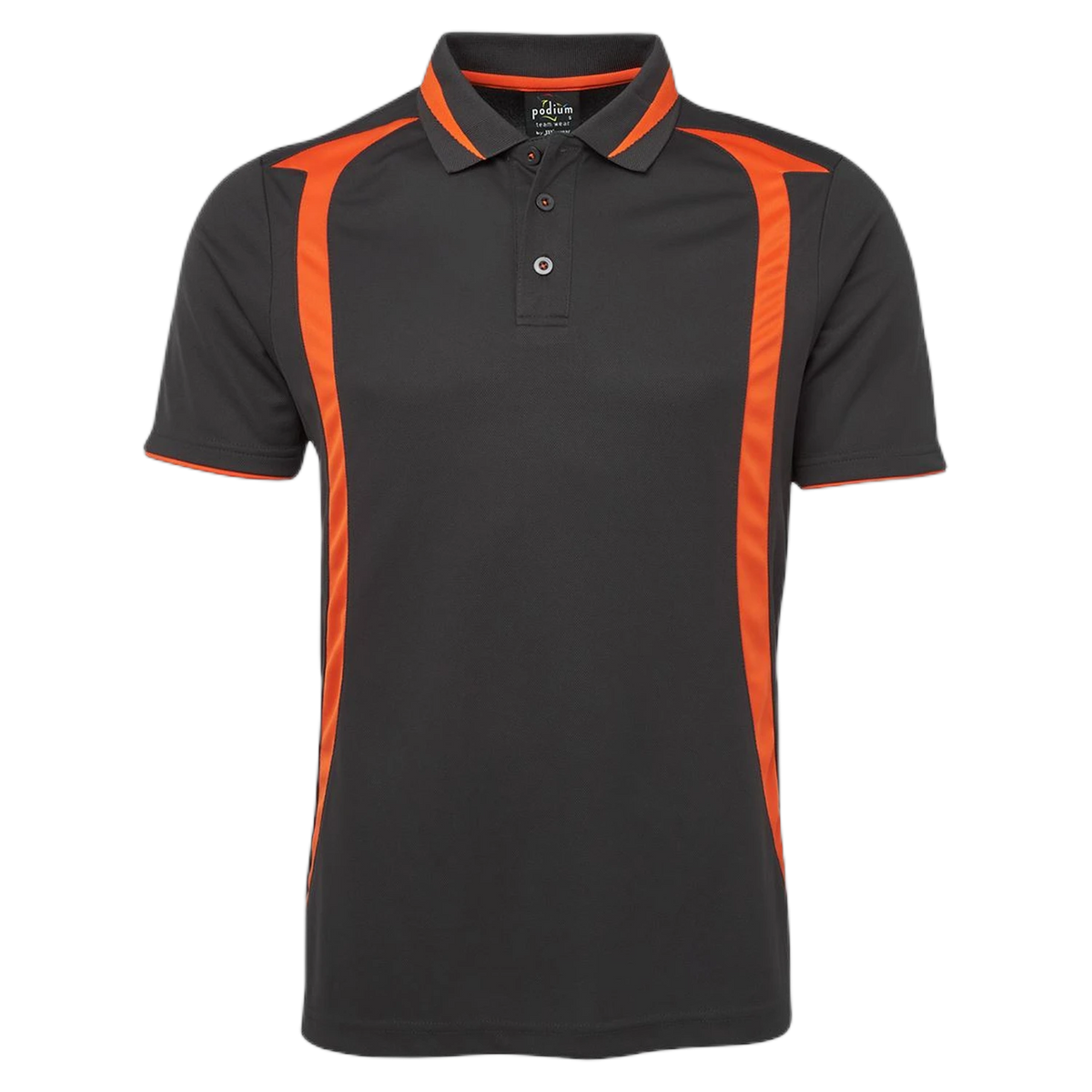 Podium Swirl Polo 7SWP - Charcoal/Orange