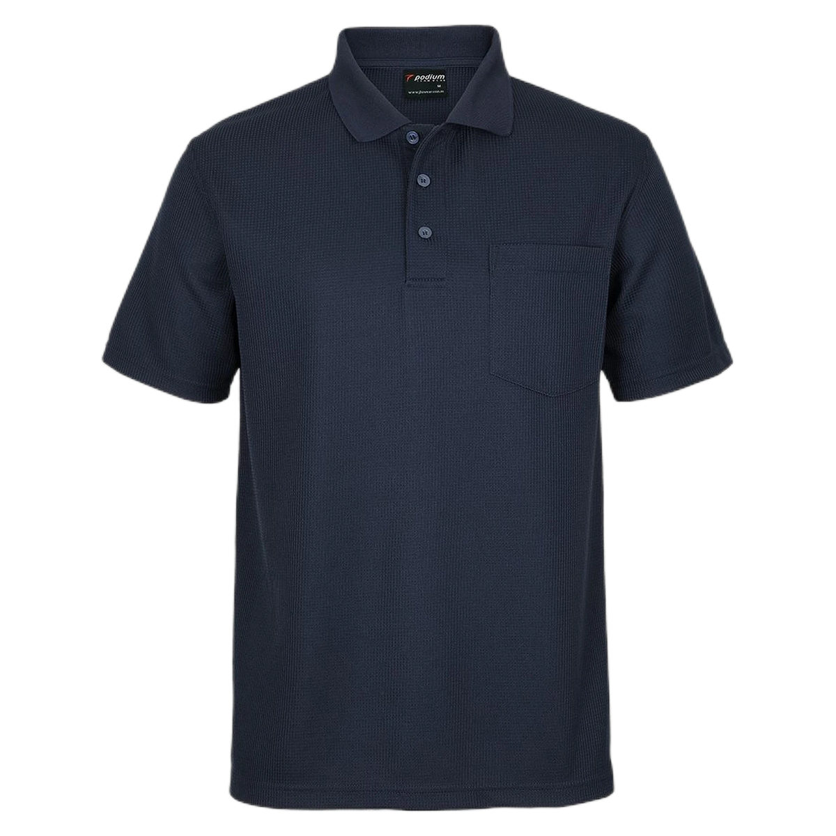 Podium Waffle Pocket Polo 7WPP - Navy