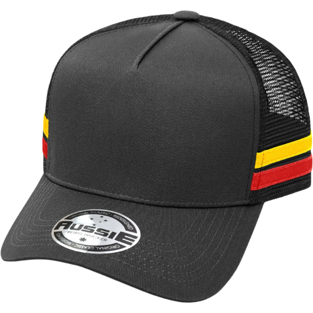 AH456 – A-Frame Striped Trucker Cap