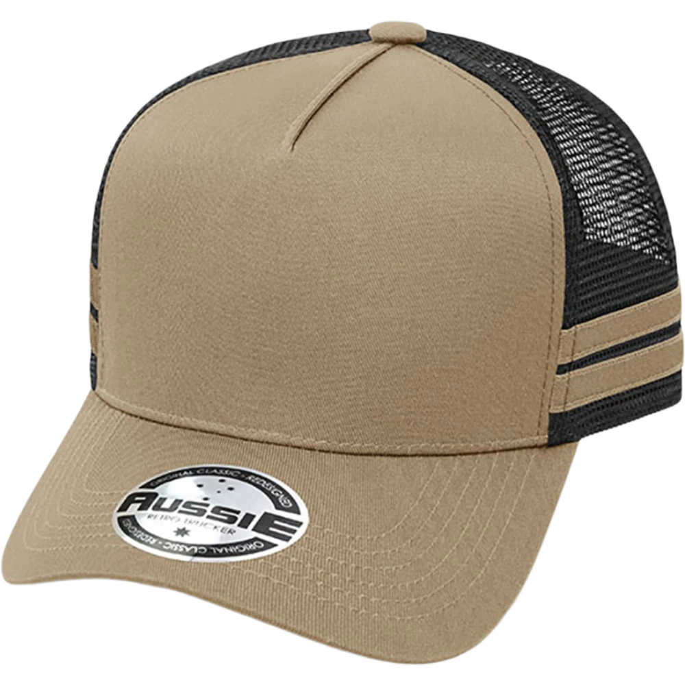 AH456 – A-Frame Striped Trucker Cap