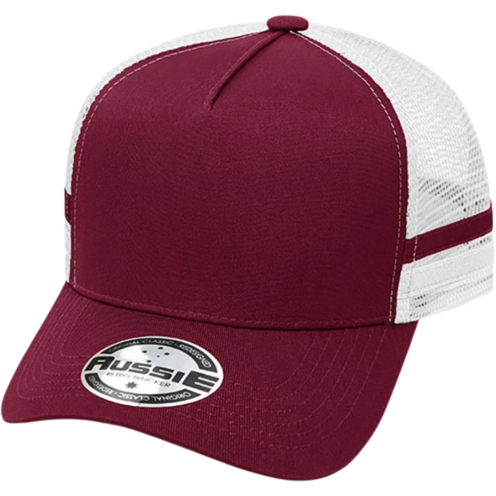 AH456 – A-Frame Striped Trucker Cap