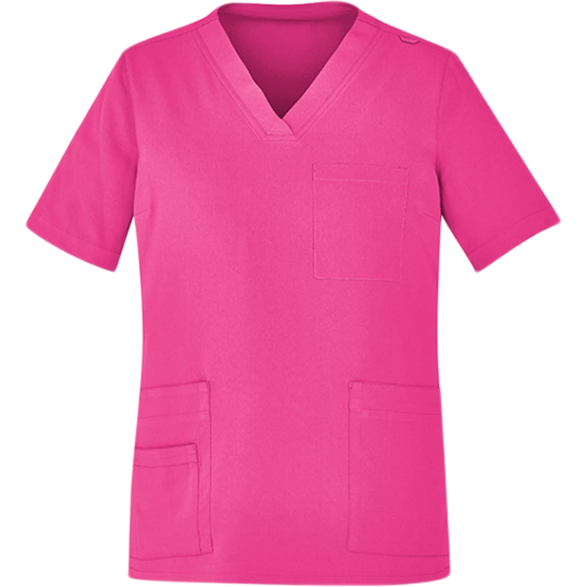 Biz Care Unisex Pink V-Neck Scrub Top CST250US