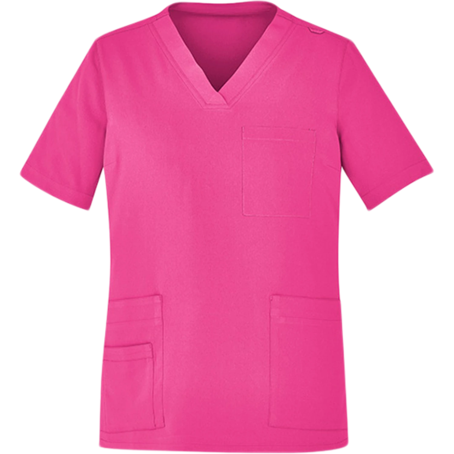 Biz Care Unisex Pink V-Neck Scrub Top CST250US