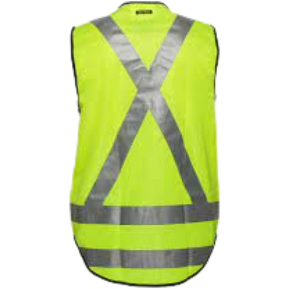 Day/Night Cross Back Safety Vest with Tail 3802