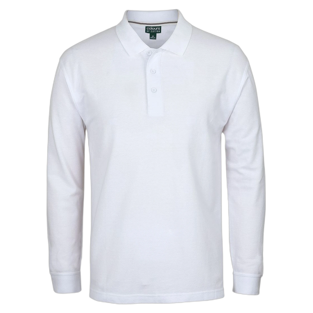 C of C L/S Pique Polo S2ML - White