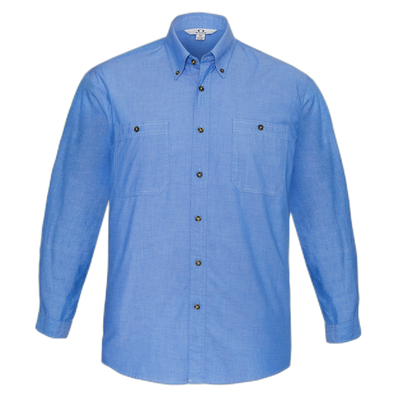 Biz Collection Chambray Mens Long Sleeve Shirt SH112