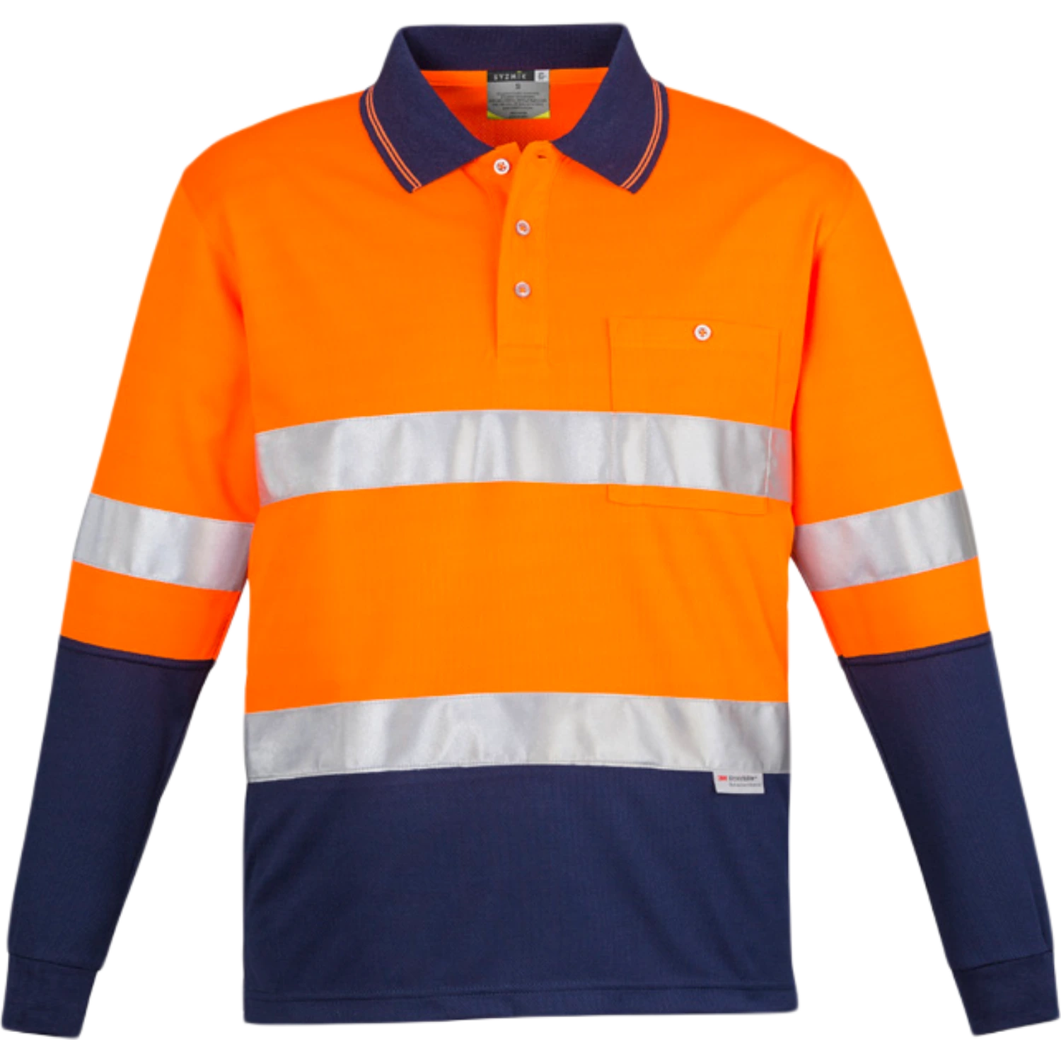 Syzmik Mens Hi Vis Spliced Long Sleeve Polo - Hoop Taped ZH235