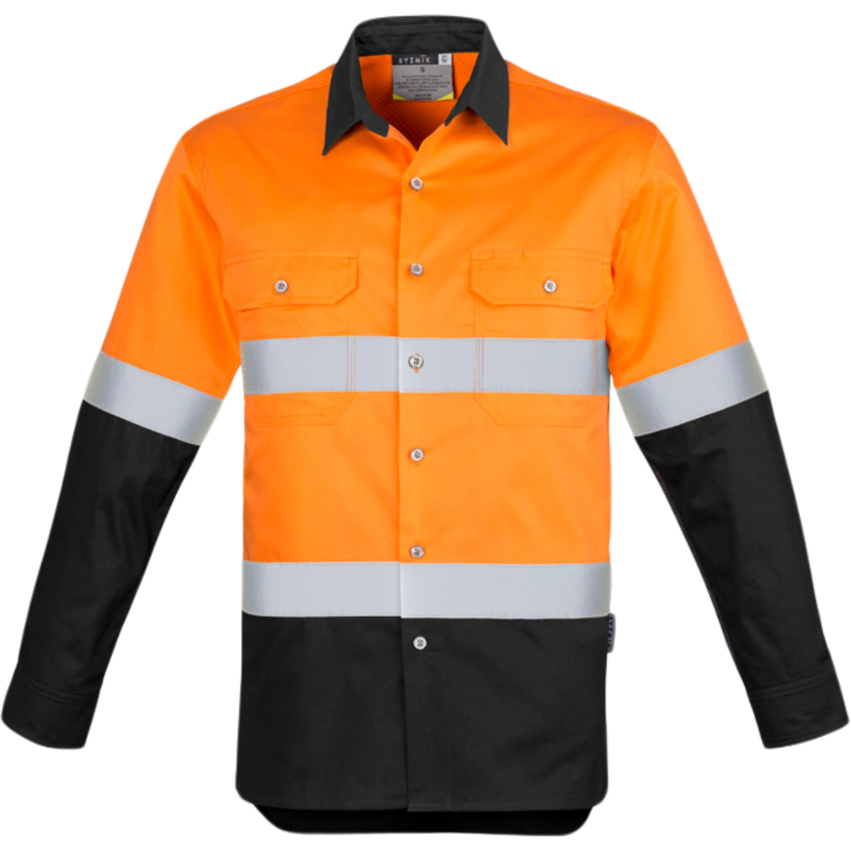 Syzmik Mens Industrial Long Sleeve Shirt Hoop Taped ZW123