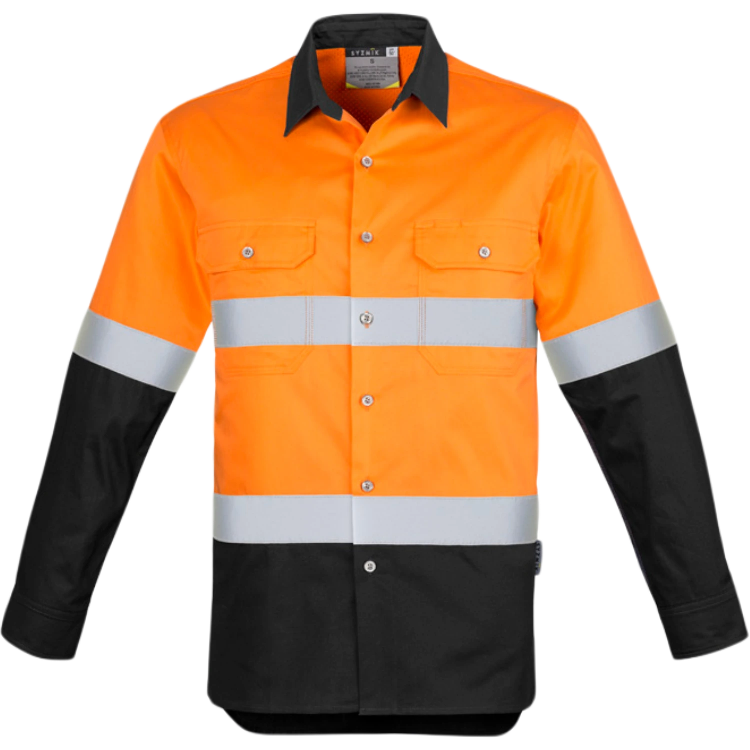 Syzmik Mens Industrial Long Sleeve Shirt Hoop Taped ZW123