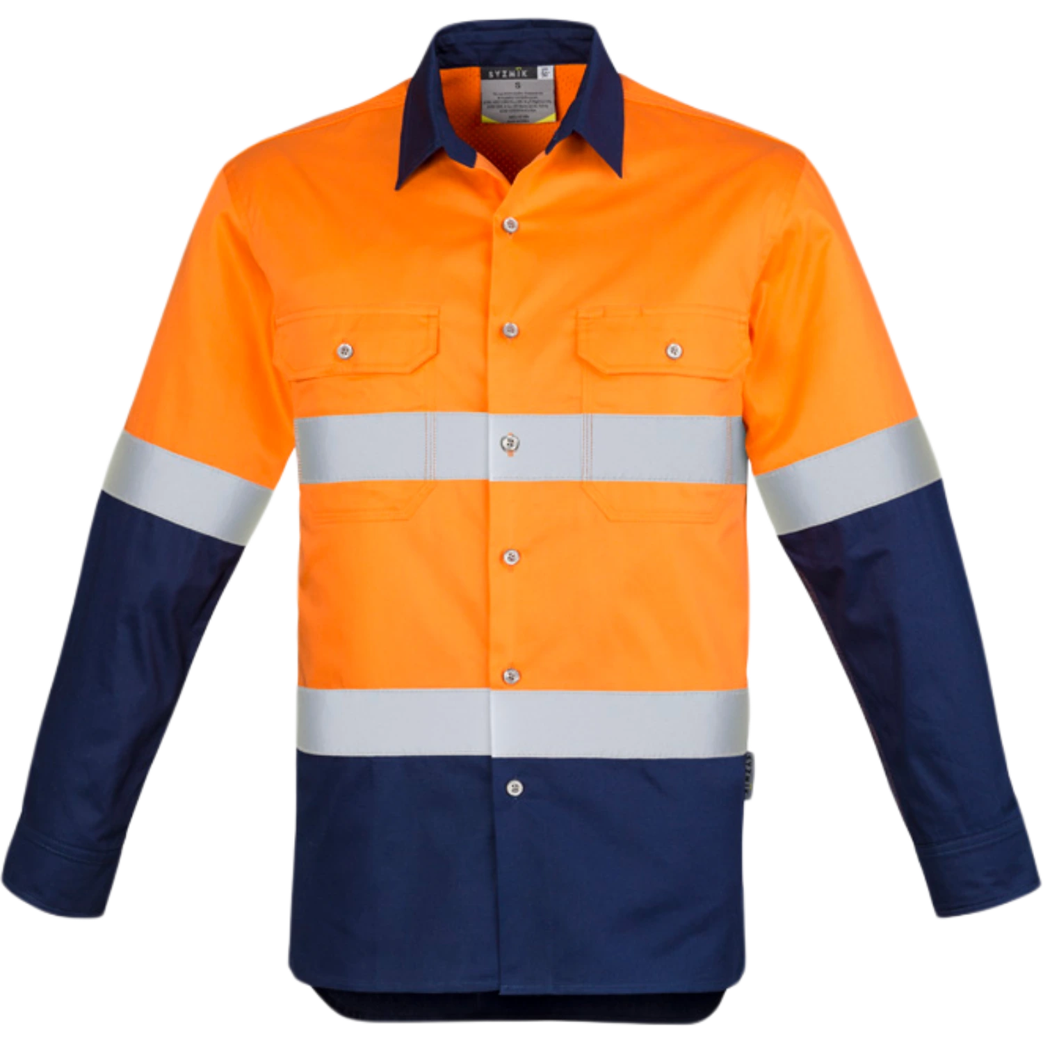 Syzmik Mens Industrial Long Sleeve Shirt Hoop Taped ZW123