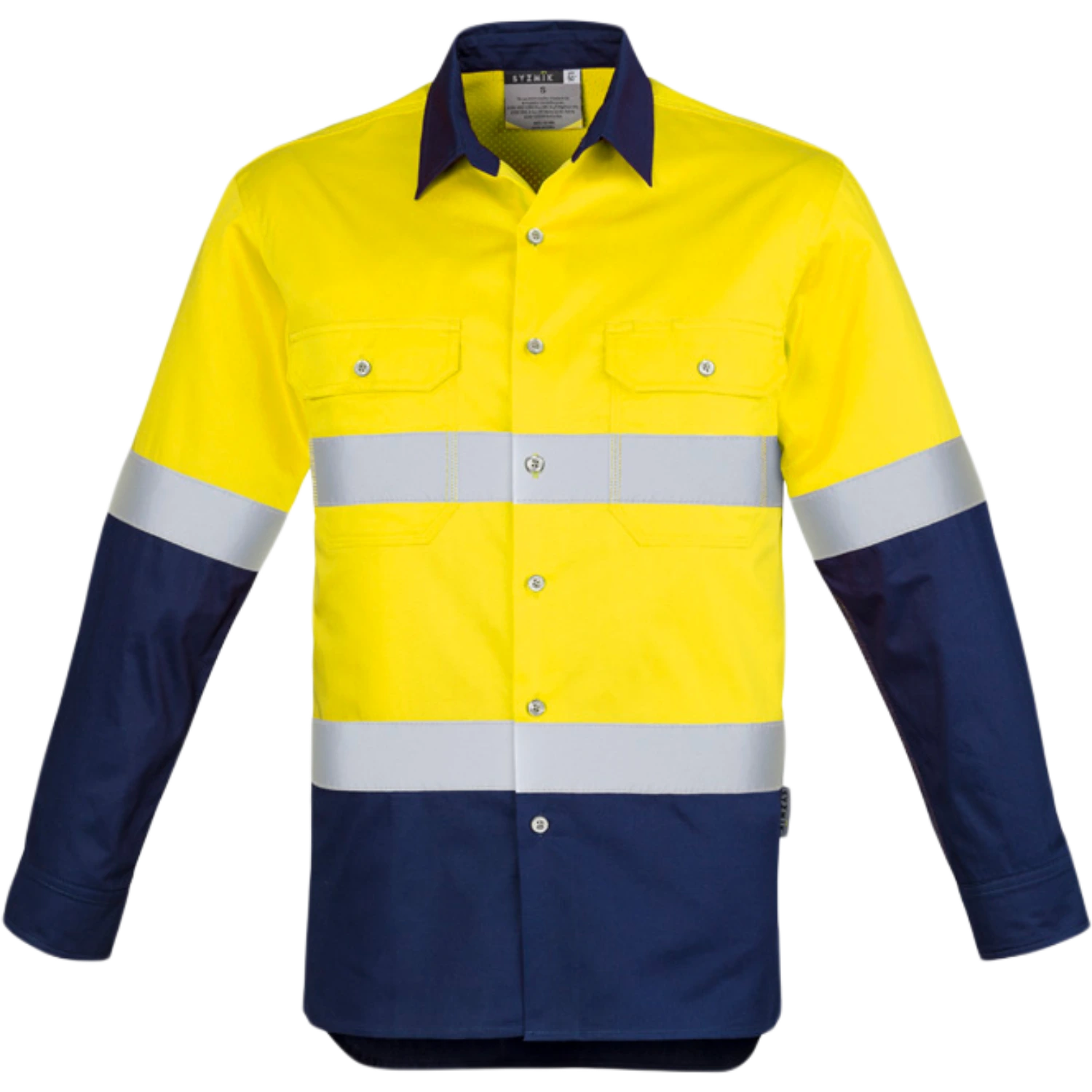 Syzmik Mens Industrial Long Sleeve Shirt Hoop Taped ZW123
