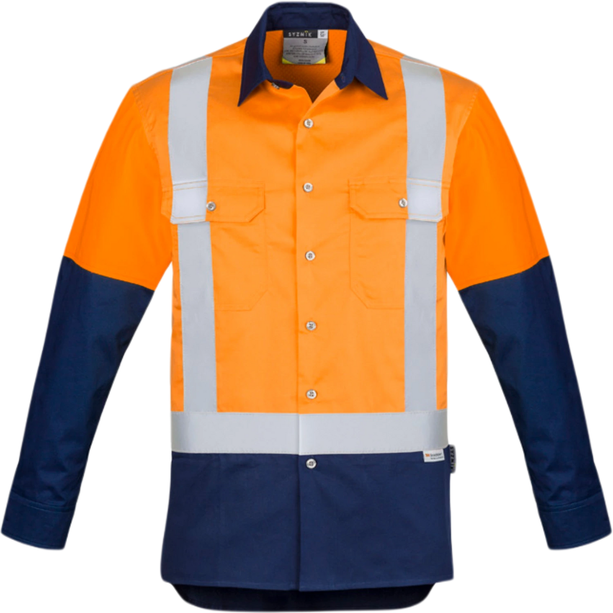 Syzmik Mens Industrial Long Sleeve Shirt Shoulder Taped ZW124