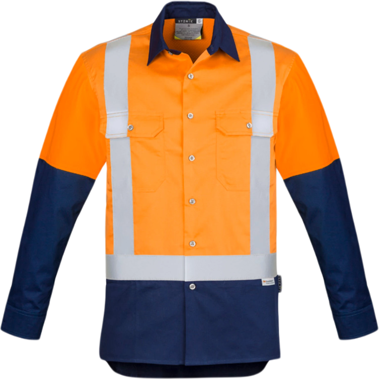 Syzmik Mens Industrial Long Sleeve Shirt Shoulder Taped ZW124