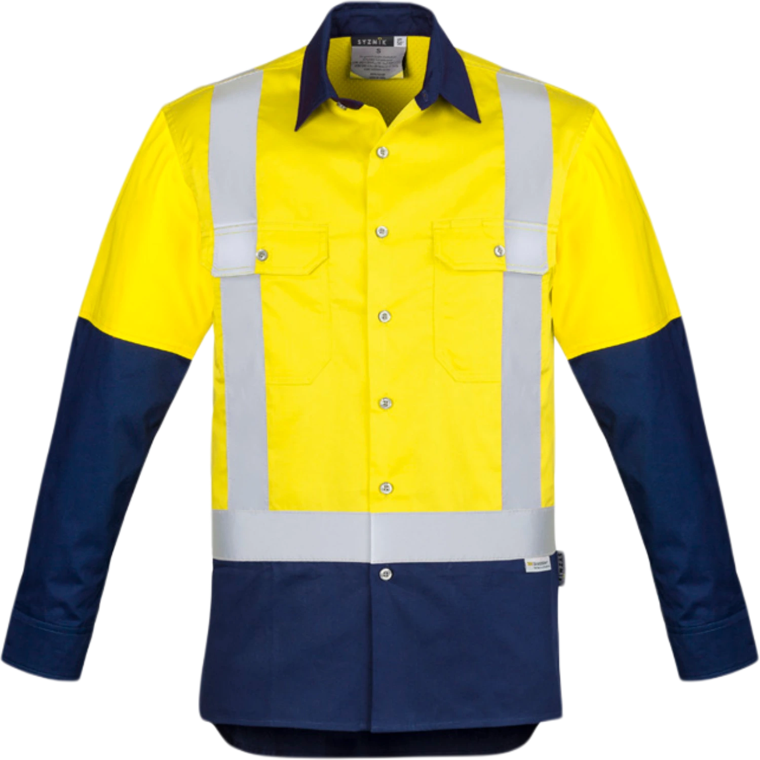 Syzmik Mens Industrial Long Sleeve Shirt Shoulder Taped ZW124