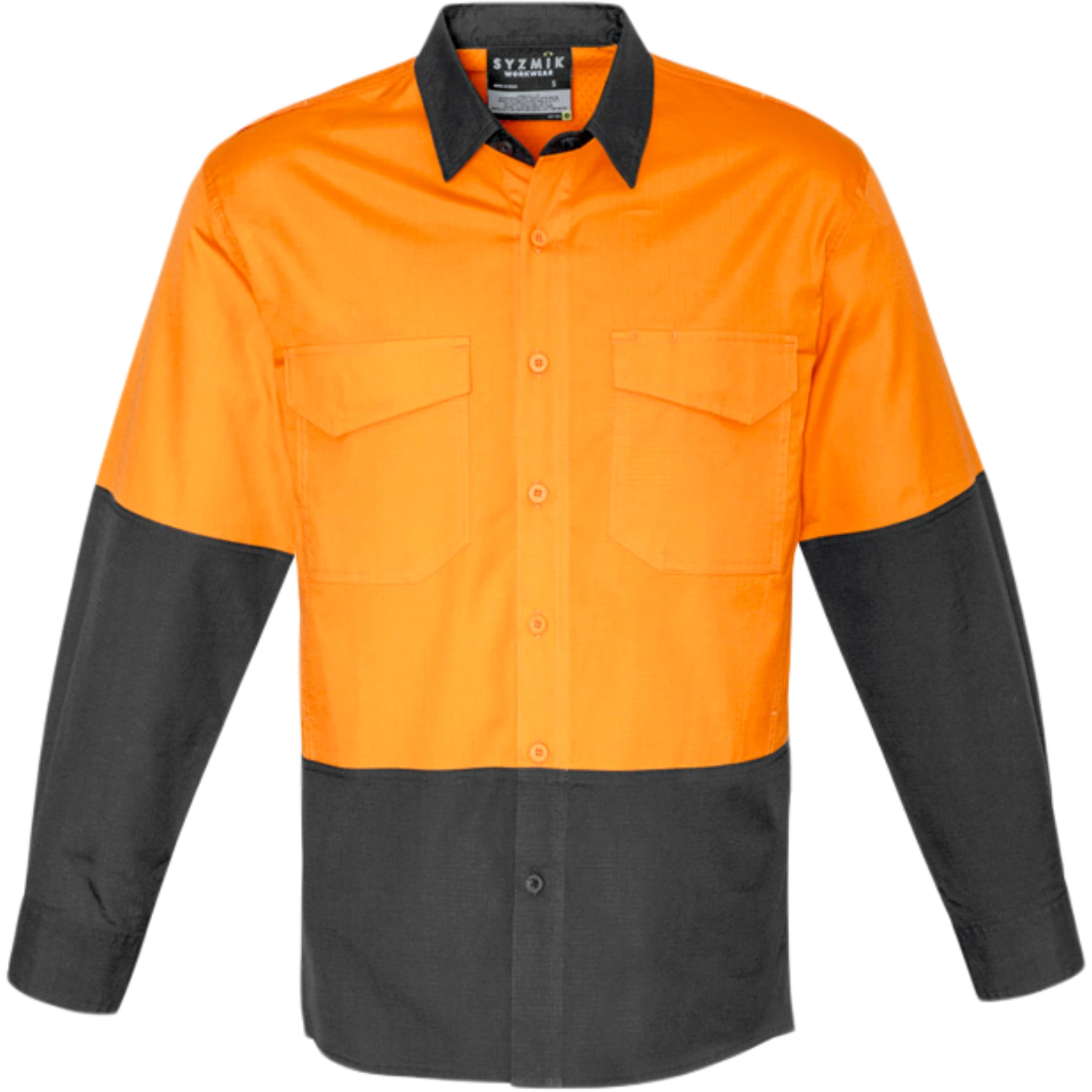 Syzmik Mens Rugged Cooling Hi Vis Long Sleeve Shirt ZW128