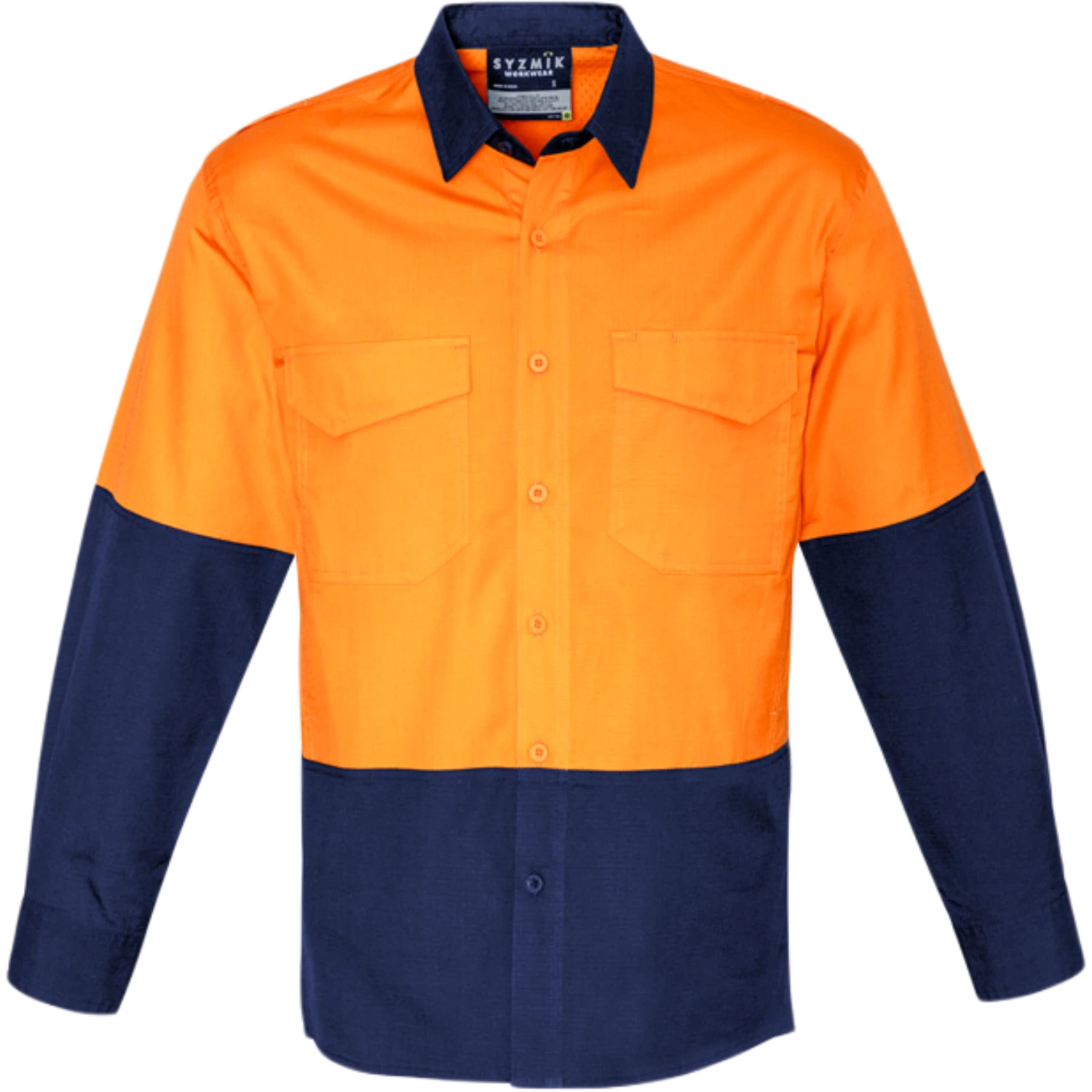 Syzmik Mens Rugged Cooling Hi Vis Long Sleeve Shirt ZW128