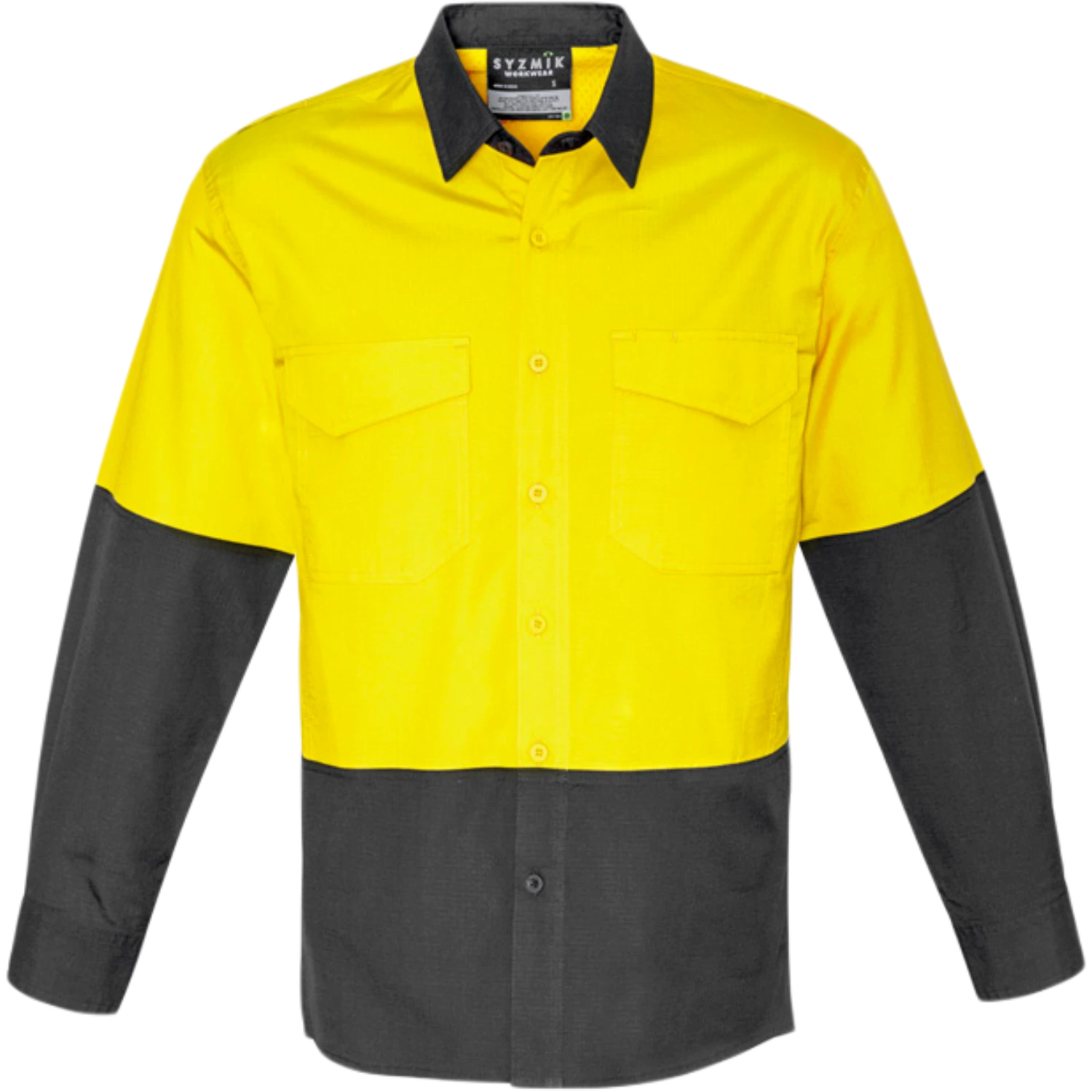 Syzmik Mens Rugged Cooling Hi Vis Long Sleeve Shirt ZW128