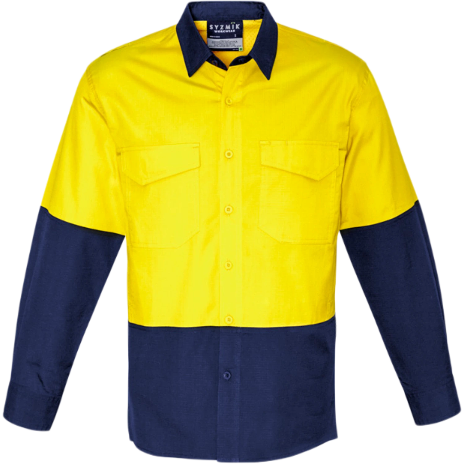 Syzmik Mens Rugged Cooling Hi Vis Long Sleeve Shirt ZW128