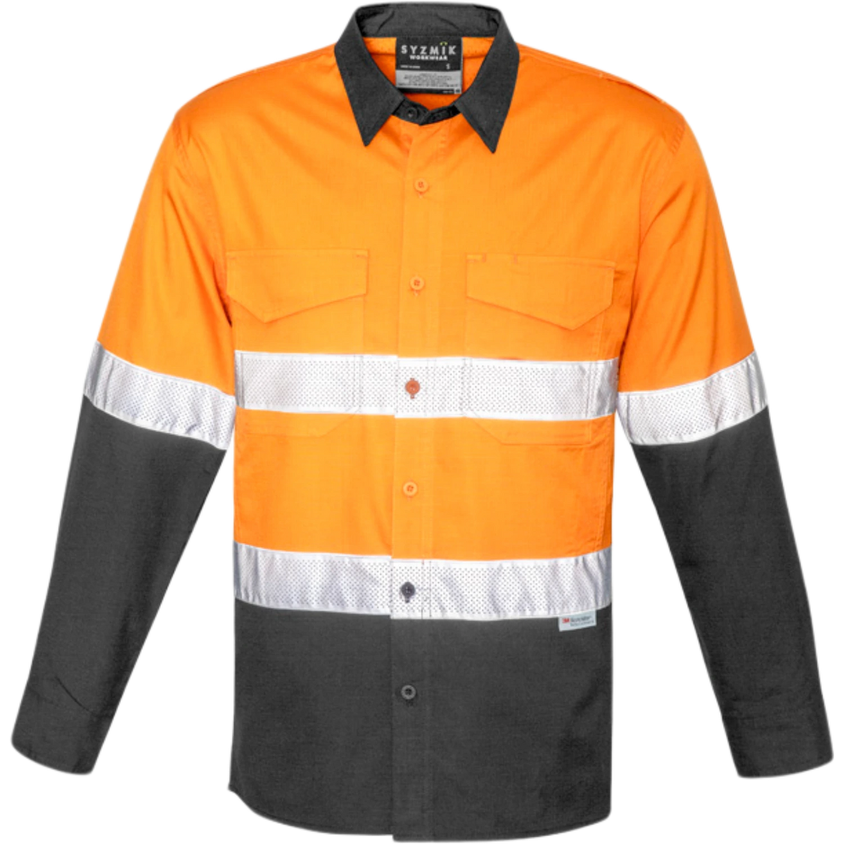 Syzmik Mens Rugged Cooling Hi Vis Taped Long Sleeve Shirt ZW129