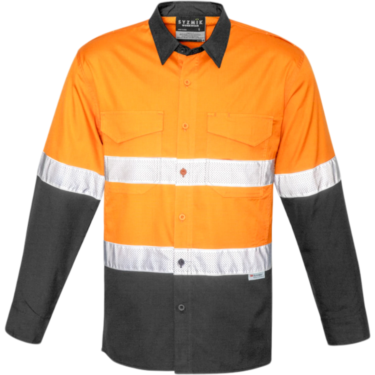Syzmik Mens Rugged Cooling Hi Vis Taped Long Sleeve Shirt ZW129
