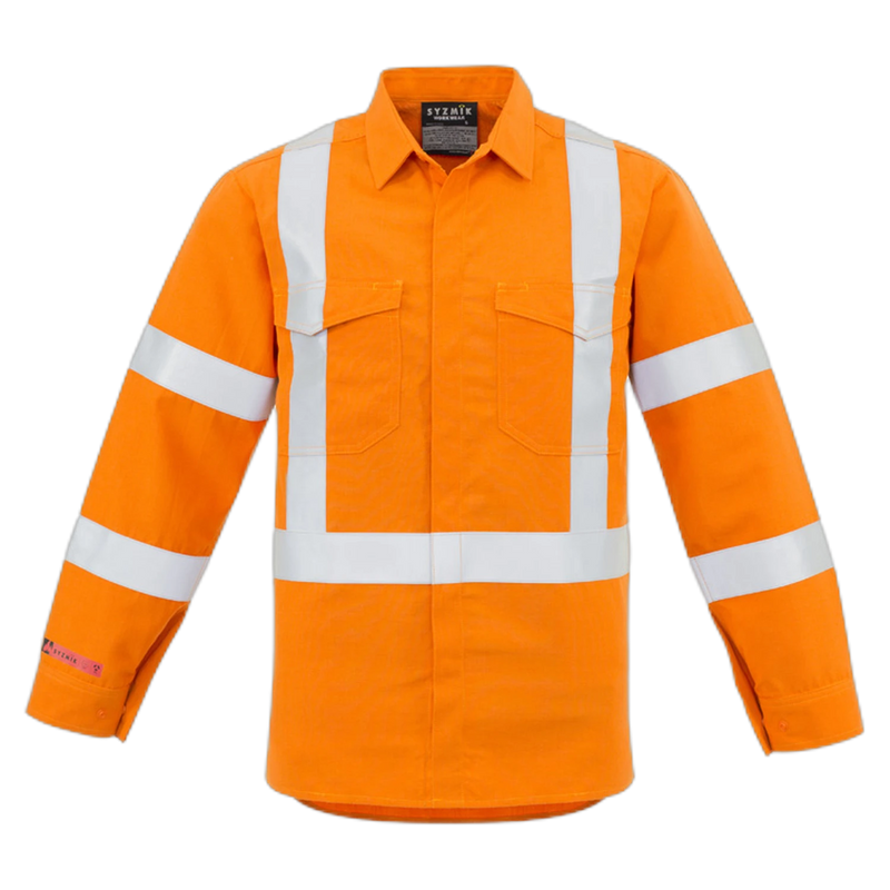Syzmik Mens Red Flame Hi Vis X Back Shirt ZW137