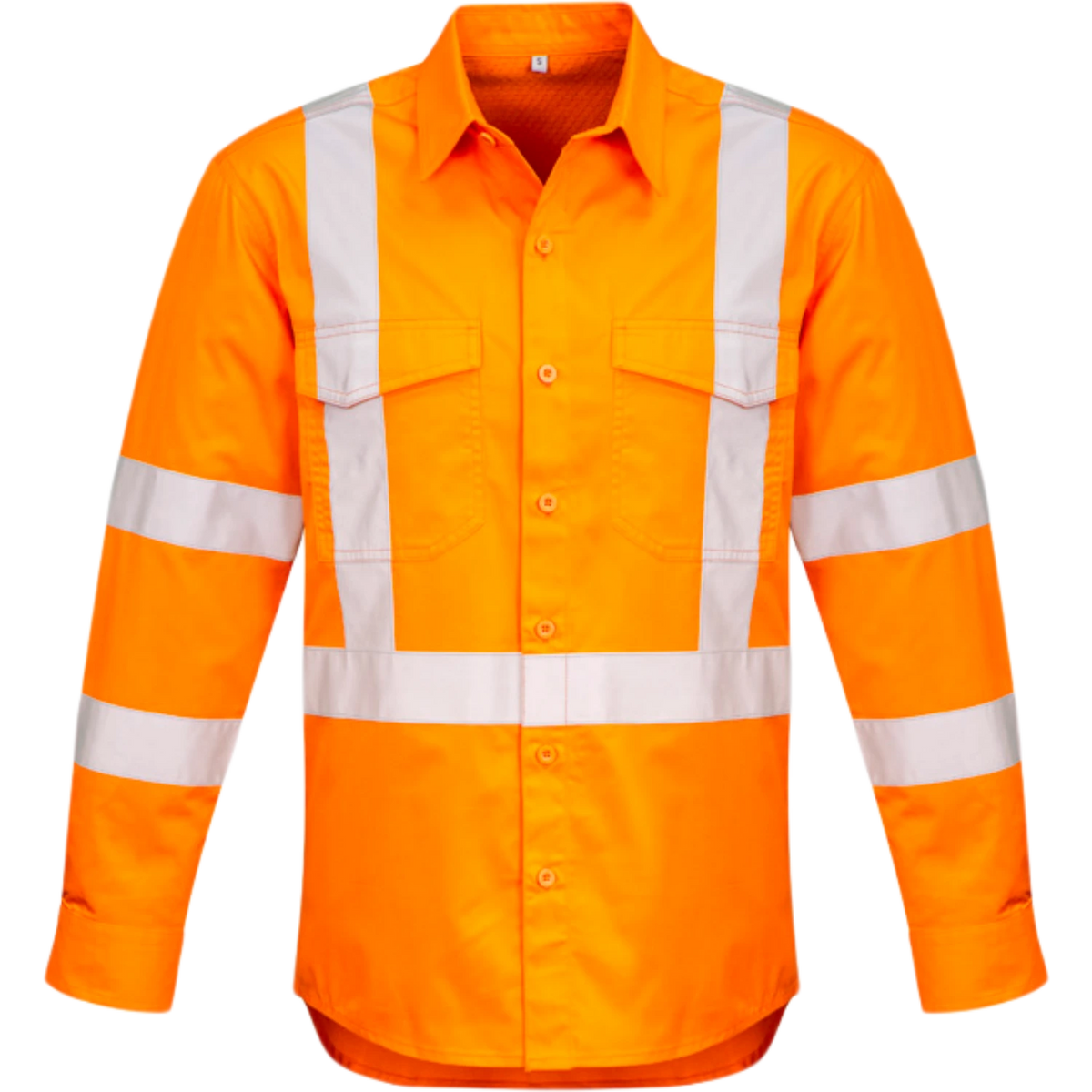 Syzmik Mens Hi Vis X Back Taped Long Sleeve Shirt SW690