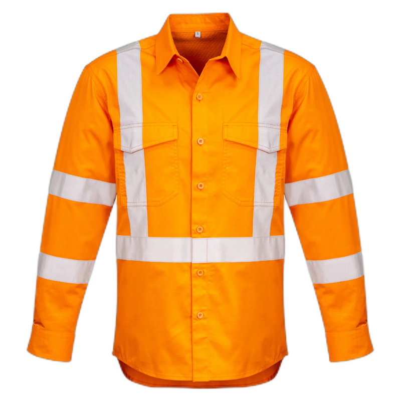 Syzmik Mens Hi Vis X Back NSW Rail Taped Shirt ZW690