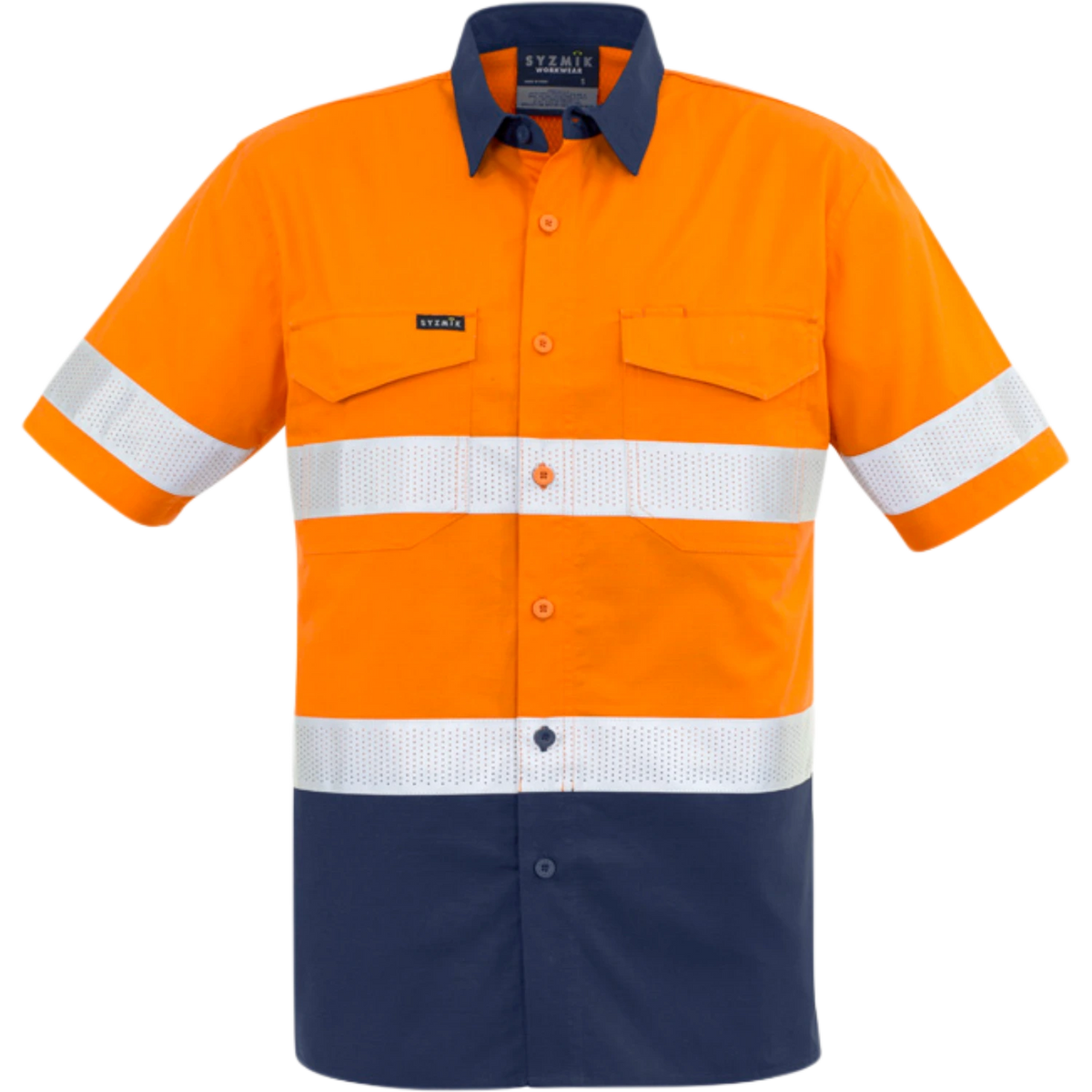 Syzmik Mens Rugged Cooling Hi Vis Taped Short Sleeve Shirt ZW835